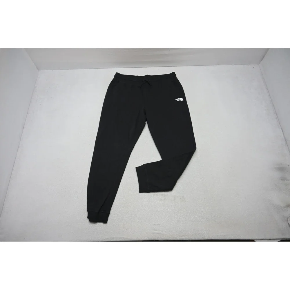 The North Face Joggers Mens Large Black Fleece Lined Sweatpants Tapered EUC
